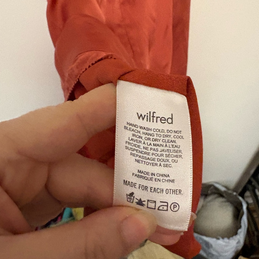 Wilfred Aritzia Only Mini Dress - Rust Copper 100% Cupro Smocked Back - Size 00 - Picture 5 of 6